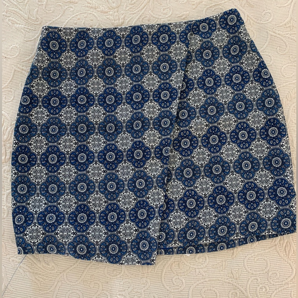 Mango mini skirt with faux wrap detail 6